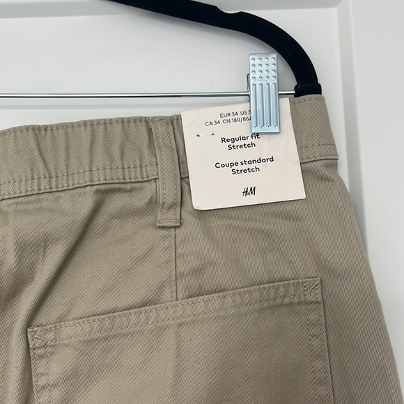 H&M Men Regular Fit Chinos Beige Size 34 NWT - Picture 8 of 9